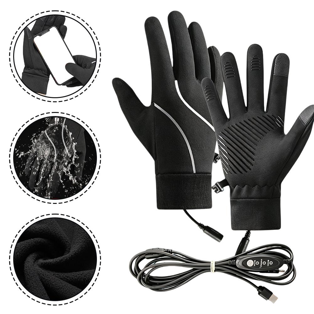 Cycling Gear In Winter - Rechargeable Heated Gloves Winter Fleece Warm