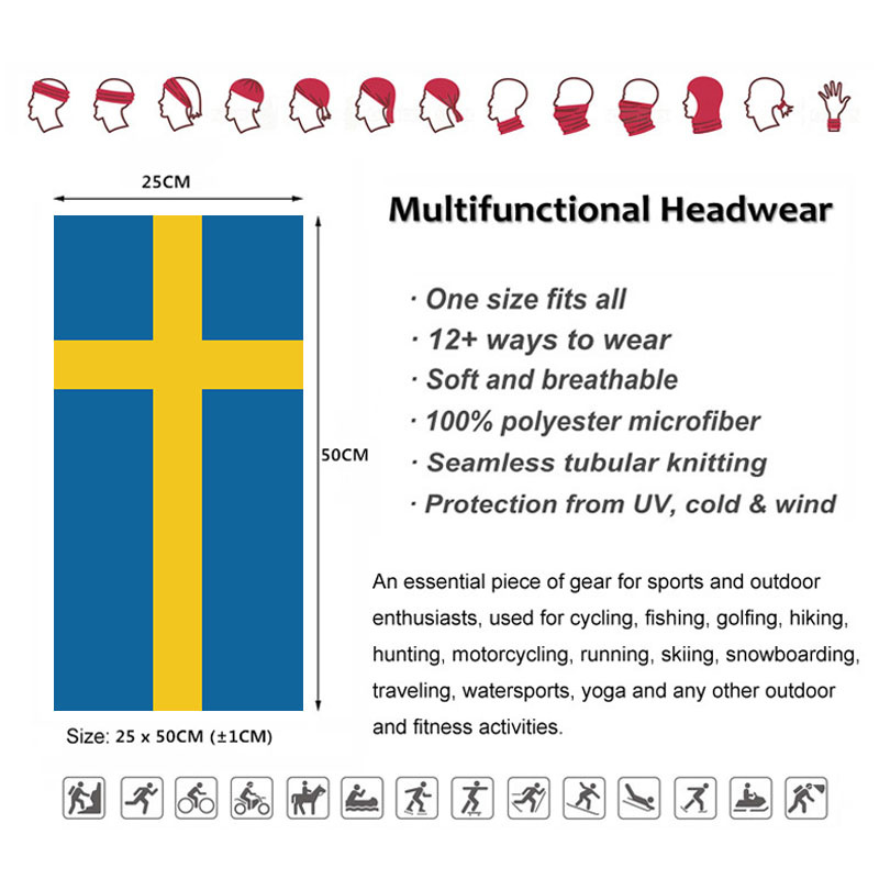 Sweden Flag Printed Bandana He - đánh giá và giá Cycling Gear Women
